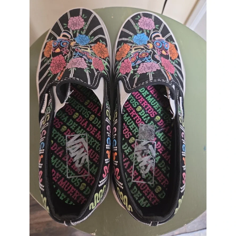 Vans Classic Slip On Dia De Los Muertos Black Glow in the Dark US M 5.5 W 7.0‎